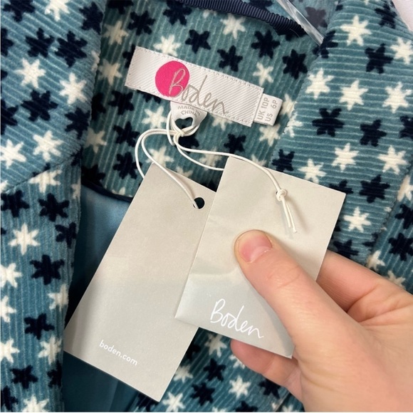 NWT Boden Oxshott Cord Blazer Heritage Blue Stars - Picture 5 of 9